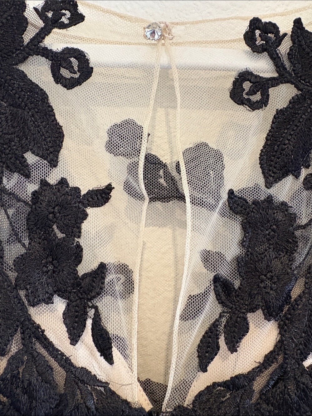 Badgley Mischka Dress black with lace and bow - Picture 8 of 9